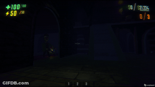 Man Holding Gun In Dark Video Game GIF