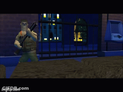 Man Holding Gun In Video Game GIF