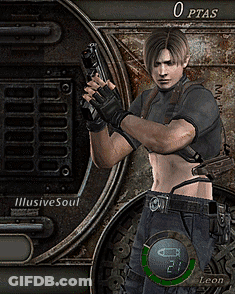 Man Holding Gun In Video Game With 0 Ptas GIF