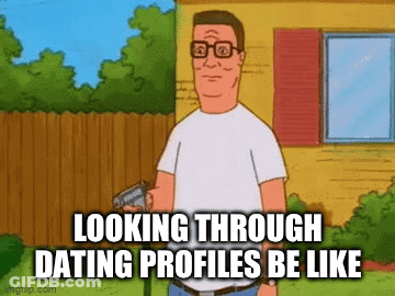 Man Holding Gun Looking Through Dating Profiles Be Like GIF
