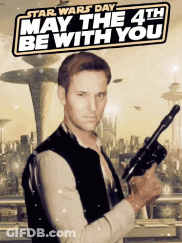 Man Holding Gun May The 4Th Be With You GIF