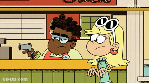 Man Holding Gun Next To Woman With Sunglasses GIF