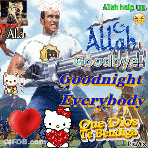 Man Holding Gun Saying Allah Help Us Goodbye GIF