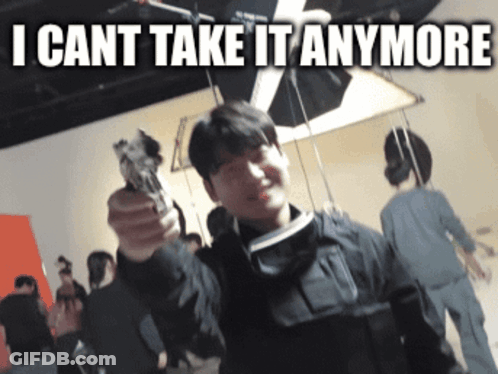 Man Holding Gun Saying I Can't Take It Anymore GIF