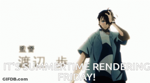 Man Holding Gun Saying It's Summertime Rendering Friday GIF