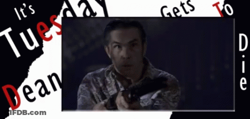 Man Holding Gun Saying It's Tuesday Gets To Die GIF