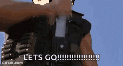 Man Holding Gun Saying Let's Go GIF