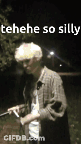Man Holding Gun Saying Tehehe So Silly GIF