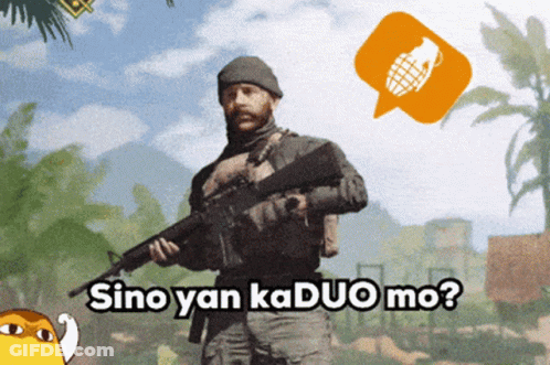 Man Holding Gun Says Sino Yan Ka Duo Mo GIF