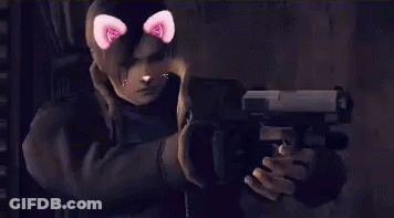 Man Holding Gun With Cat Ear GIF