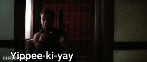 Man Holding Gun Yippee Ki Yay Melonfarmer GIF