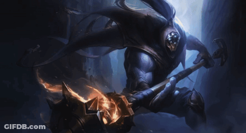 Man Holding Hammer And Sword GIF