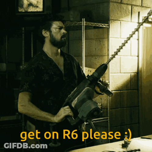 Man Holding Hammer Get On R6 Please GIF