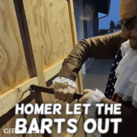 Man Holding Hammer Homer Let The Barts Out GIF