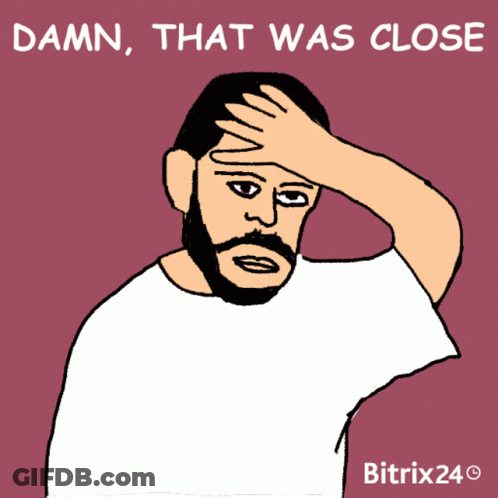 Man Holding Hand To Forehead Damn That Was Close GIF