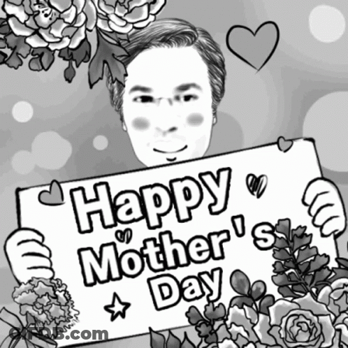 Man Holding Happy Mothers Day Sign GIF