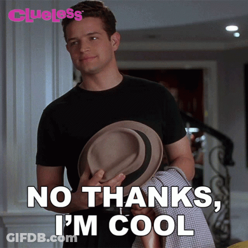 Man Holding Hat No Thanks I'm Cool GIF