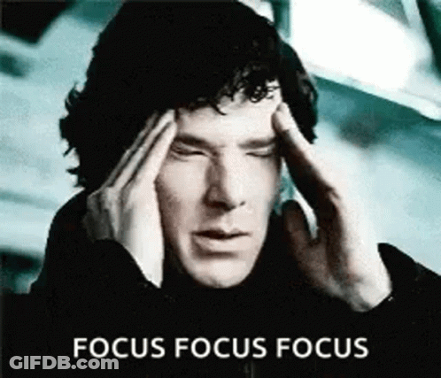 Man Holding Head Eyes Closed Focus GIF