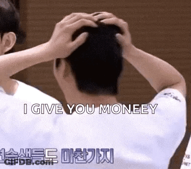 Man Holding Head Saying I Give You Money GIF
