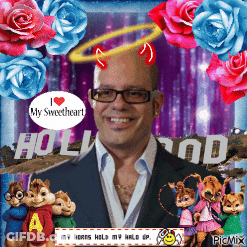 Man Holding Heart With Alvin And Other Names GIF
