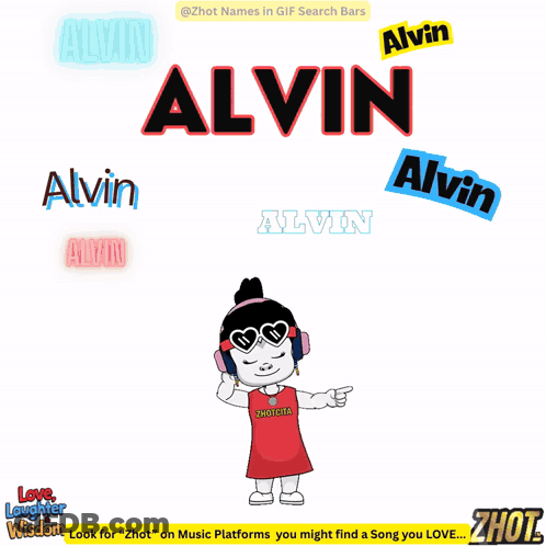 Man Holding Heart With Alvin Surrounded By Names GIF