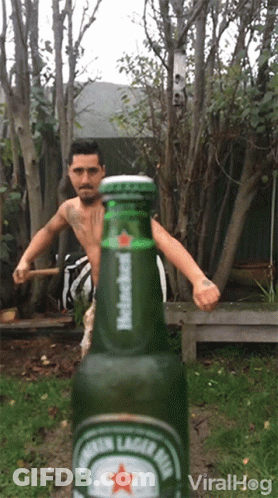 Man Holding Heineken Beer GIF