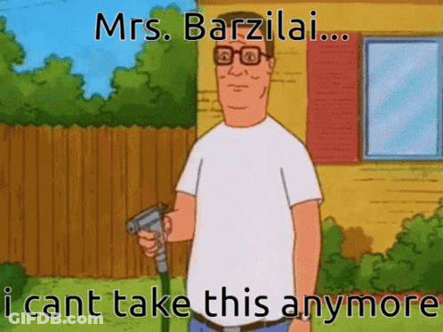Man Holding Hose Saying Mrs Barzilai GIF