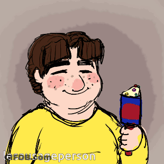 Man Holding Ice Cream Cone Named Le Sausageperson GIF