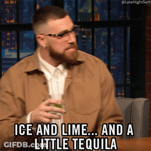 Man Holding Ice Lime And Tequila GIF