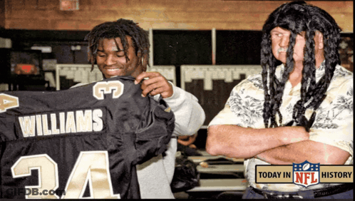 Man Holding Jersey Saying Williams 24 GIF