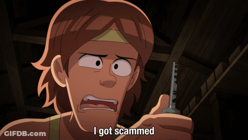 Man Holding Key I Got Scammed GIF