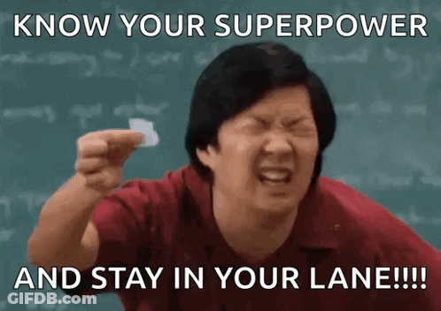 Man Holding Know Your Superpower Stay In Your Lane GIF