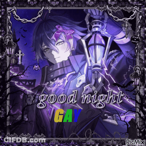 Man Holding Lantern Saying Good Night Gay GIF