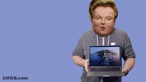 Man Holding Laptop Saying Have You Tried Turning It Off And Then On Again GIF