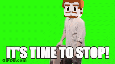 Man Holding Large Clock Saying Its Time To Stop GIF