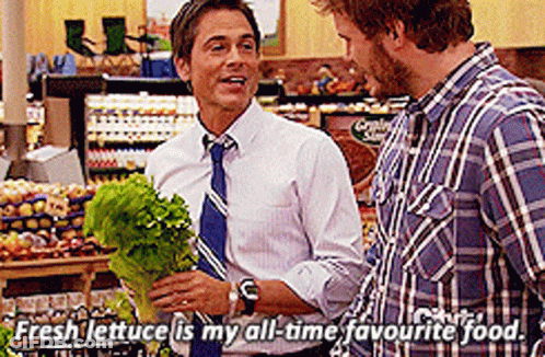 Man Holding Lettuce Says Fresh Lettuce All Time Favorite GIF