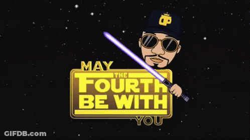 Man Holding Light Saber May The Fourth Be With You GIF