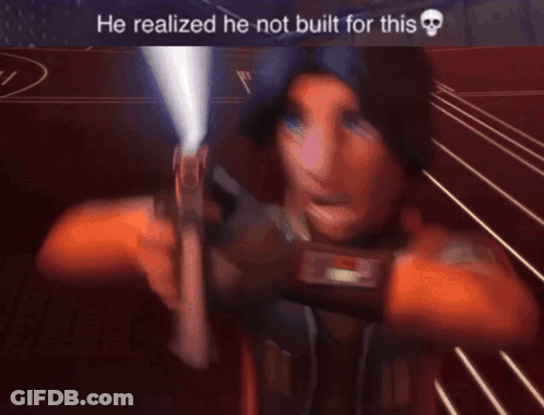Man Holding Lightsaber He Realized He Not Built For This GIF