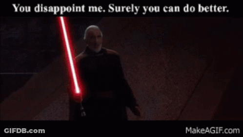 Man Holding Lightsabers Saying You Disappoint Me GIF