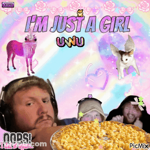 Man Holding Macaroni And Cheese With Caption I'm Just A Girl Unu GIF
