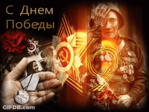 Man Holding Medal With Victory Words GIF