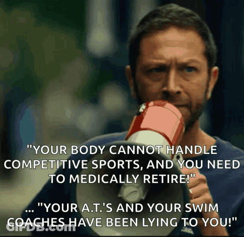 Man Holding Megaphone Says Your Body Cannot Handle Competitive Sports GIF