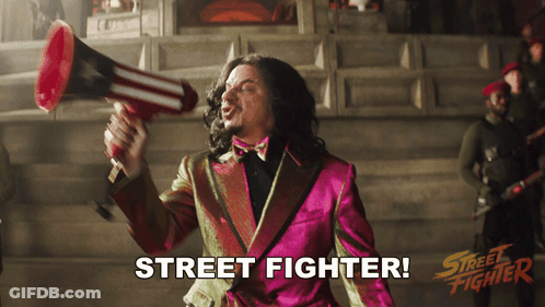 Man Holding Megaphone Street Fighter GIF