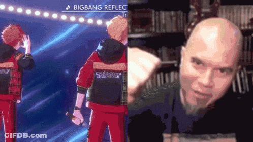 Man Holding Microphone At Bigbang Reflect Sign GIF