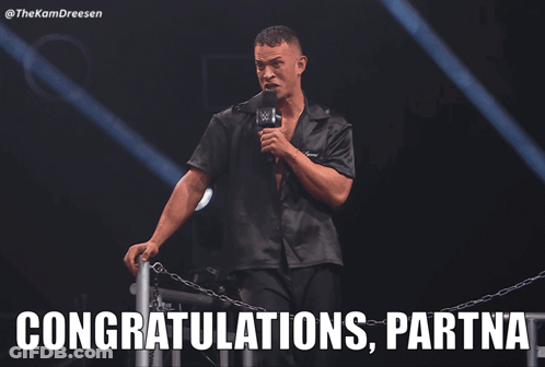 Man Holding Microphone Congratulations Partna GIF