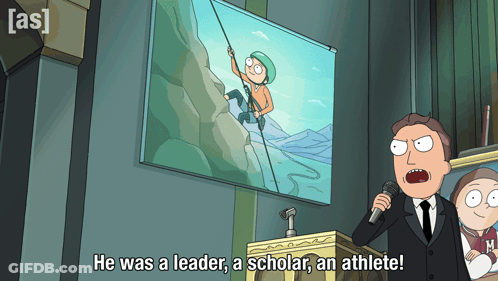 Man Holding Microphone He Was A Leader A Scholar An Athlete GIF