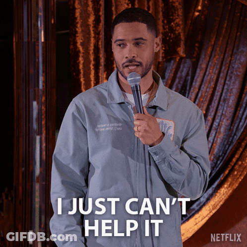 Man Holding Microphone I Just Can't Help It GIF