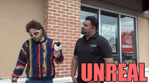 Man Holding Microphone Next To Man Unreal GIF