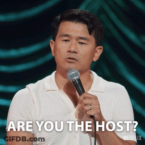 Man Holding Microphone Saying Are You The Host GIF