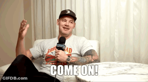 Man Holding Microphone Saying Come On GIF